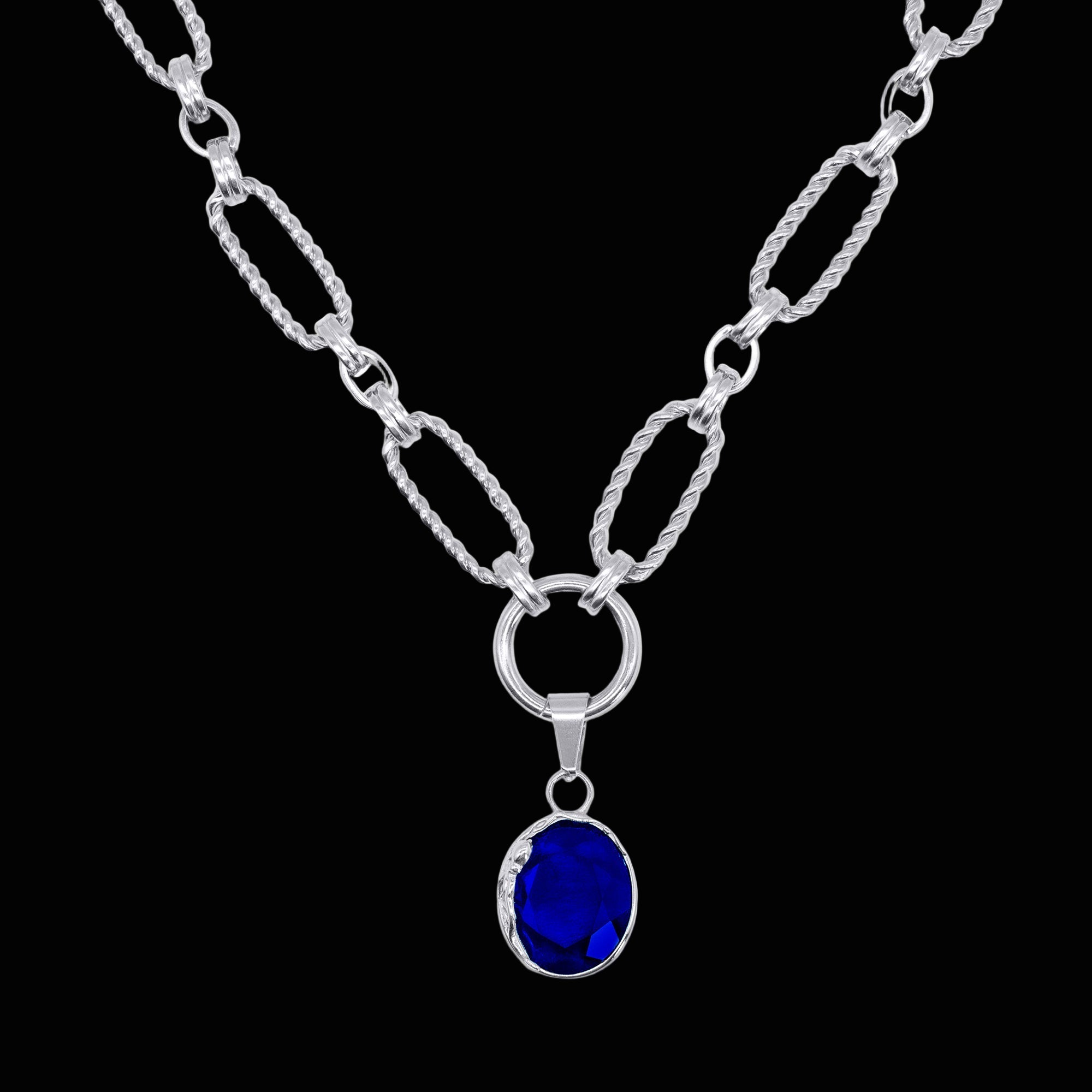 Haunted ocean tides blue stone necklace