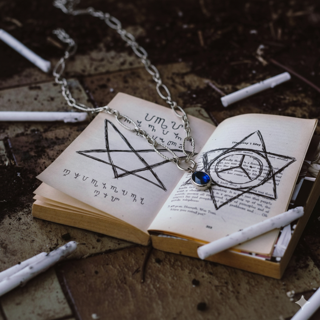 Haunted ocean tides blue stone necklace